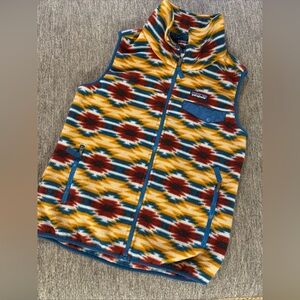 Patagonia Women's sz M Synchilla Snap-T Zip Fleece Vest Wild Desert Aztec /182